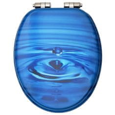 Vidaxl WC sedátko s funkcí pomalého sklápění MDF modré vodní kapka