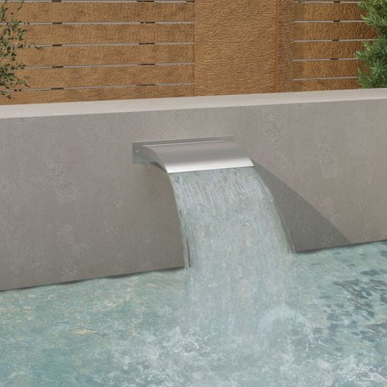 Greatstore Bazénová fontána stříbrná 45 x 9 x 26 cm nerezová ocel