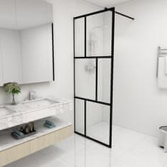 shumee Zástěna do průchozí sprchy s tvrzeným sklem černá 80 x 195 cm