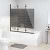 Skládací sprchová zástěna 3 panely 130 x 130 cm ESG černá