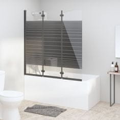 shumee Skládací sprchová zástěna 3 panely 130 x 130 cm ESG černá
