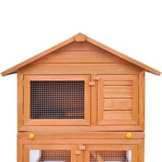Greatstore Zahradní králikárna/domek pro drobná zvířata 3patrová dřevěná