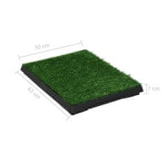 shumee Toaleta pro psy s nádobou a umělou trávou zelená 63x50x7 cm WC