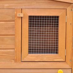 Greatstore Zahradní králíkárna/domek pro drobná zvířata se stříškou dřevo