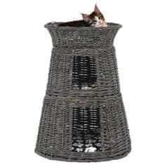 shumee 3dílný pelíšek pro kočky s poduškami šedý 47 x 34 x 60 cm vrba
