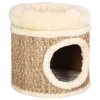 Kočičí domeček s luxusní poduškou 33 cm mořská tráva