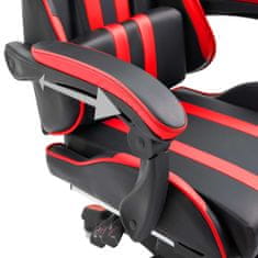 Greatstore Herní židle s podnožkou červená umělá kůže