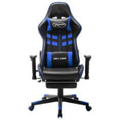 Vidaxl Herní židle s podnožkou černo-modrá umělá kůže