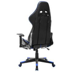 Greatstore Herní židle s podnožkou černo-modrá umělá kůže