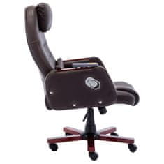 Greatstore Masážní kancelářská židle hnědá umělá kůže