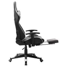 Greatstore Herní židle s podnožkou černobílá umělá kůže