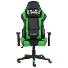 Vidaxl Otočná herní židle zelená PVC
