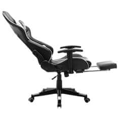 Greatstore Herní židle s podnožkou černobílá umělá kůže