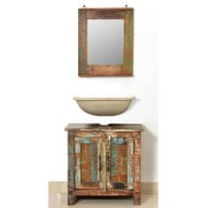 Greatstore Koupelnová sada z recyklovaného masivního dřeva se zrcadlem