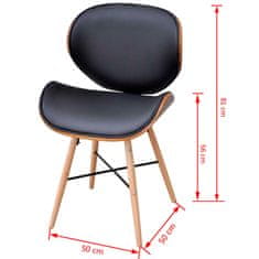 shumee Jídelní židle 2 ks ohýbané dřevo a umělá kůže