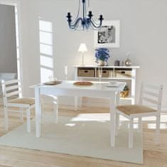 shumee Jídelní židle 2 ks bílé masivní kaučukovníkové dřevo a samet