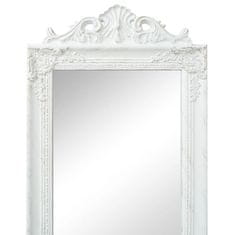 Greatstore Volně stojící zrcadlo barokní styl 160 x 40 cm bílé