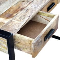 Vidaxl Konzolový stolek se 3 zásuvkami, masivní mangovníkové dřevo 110x35x78 cm