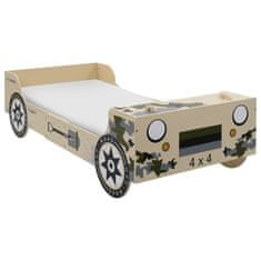 Greatstore Dětská postel ve tvaru terénního auta 90 x 200 cm maskáčová