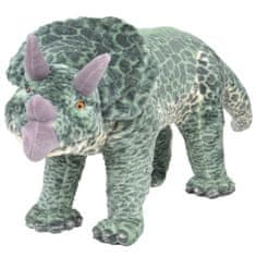 Greatstore Stojící plyšová hračka, dinosaurus triceratops, zelený, XXL