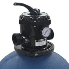 Greatstore Bazénová písková filtrace se 6polohovým ventilem modrá 560 mm