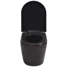 Greatstore Závěsné WC keramické černé