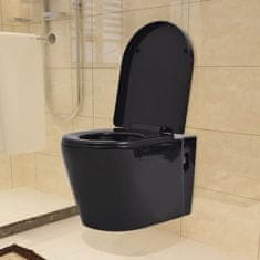 Greatstore Závěsné WC keramické černé