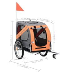 Vidaxl Vozík za kolo pro psa oranžovo-hnědý