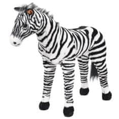 shumee vidaXL Plyšová zebra stojící černá a bílá XXL