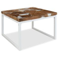 Greatstore Konferenční stolek, teak a pryskyřice, 60x60x40 cm