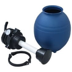 Greatstore Bazénová písková filtrace s 4polohovým ventilem modrá 300 mm