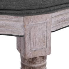 Greatstore Lavice masivní dřevo lněné čalounění 150x40x48 cm světle šedá