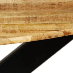 Greatstore Jídelní stůl z masivního hrubého mangovníku a oceli 120 x 77 cm