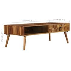 Greatstore Konferenční stolek z masivního sheeshamu 110x50x37 cm medový