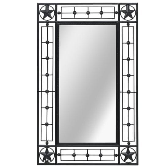Greatstore Nástěnné zrcadlo obdélníkové 50 x 80 cm černé