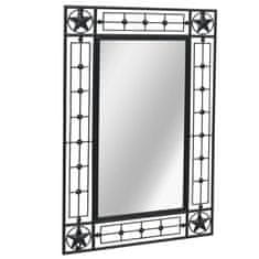 Greatstore Nástěnné zrcadlo obdélníkové 50 x 80 cm černé