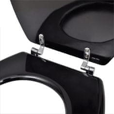 Vidaxl WC sedátka s víky 2 ks MDF černá