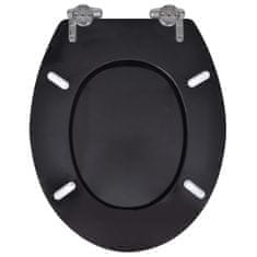 Vidaxl WC sedátka s funkcí pomalého sklápění 2 ks černá MDF