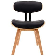 shumee Jídelní židle 2 ks černé ohýbané dřevo a umělá kůže