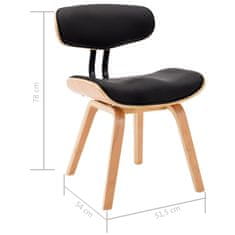 Vidaxl Jídelní židle 4 ks černé ohýbané dřevo a umělá kůže