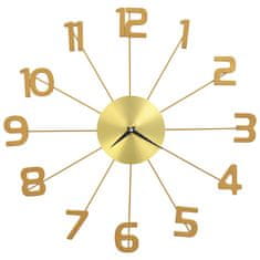 shumee Nástěnné hodiny kovové 50 cm zlaté