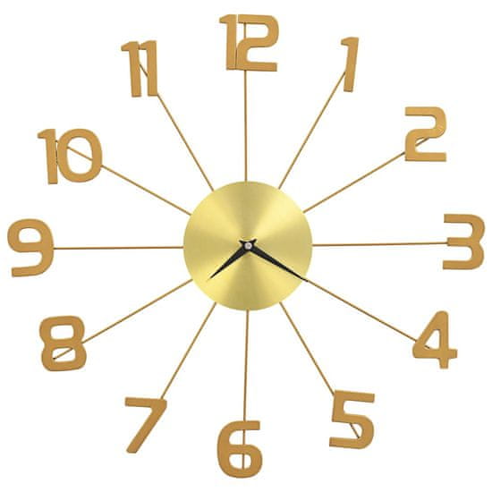 Vidaxl Nástěnné hodiny kovové 50 cm zlaté