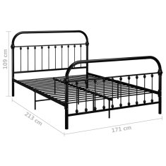 shumee Rám postele černý kov 160 x 200 cm