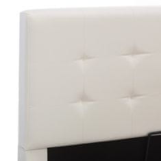 Greatstore Rám postele zvedací úložný prostor bílý umělá kůže 180 x 200 cm