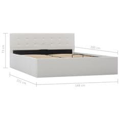 Vidaxl Rám postele s úložným prostorem bílý umělá kůže 140 x 200 cm