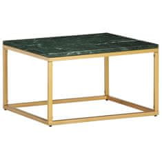 Greatstore Konferenční stolek zelený 60x60x35cm pravý kámen mramorový vzor