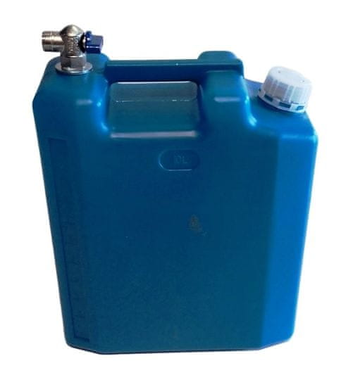 GIZ-TRANS Plastový kanystr na vodu s kovovým kohoutkem modrý, objem 10 litrů
