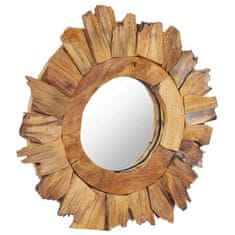 Greatstore Nástěnné zrcadlo 40 cm teak kulaté