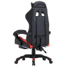 Greatstore Herní židle s podnožkou červená a černá umělá kůže