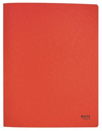 Leitz Desky s rychlovazačem "Recycle", červená, A4, karton, 39040025